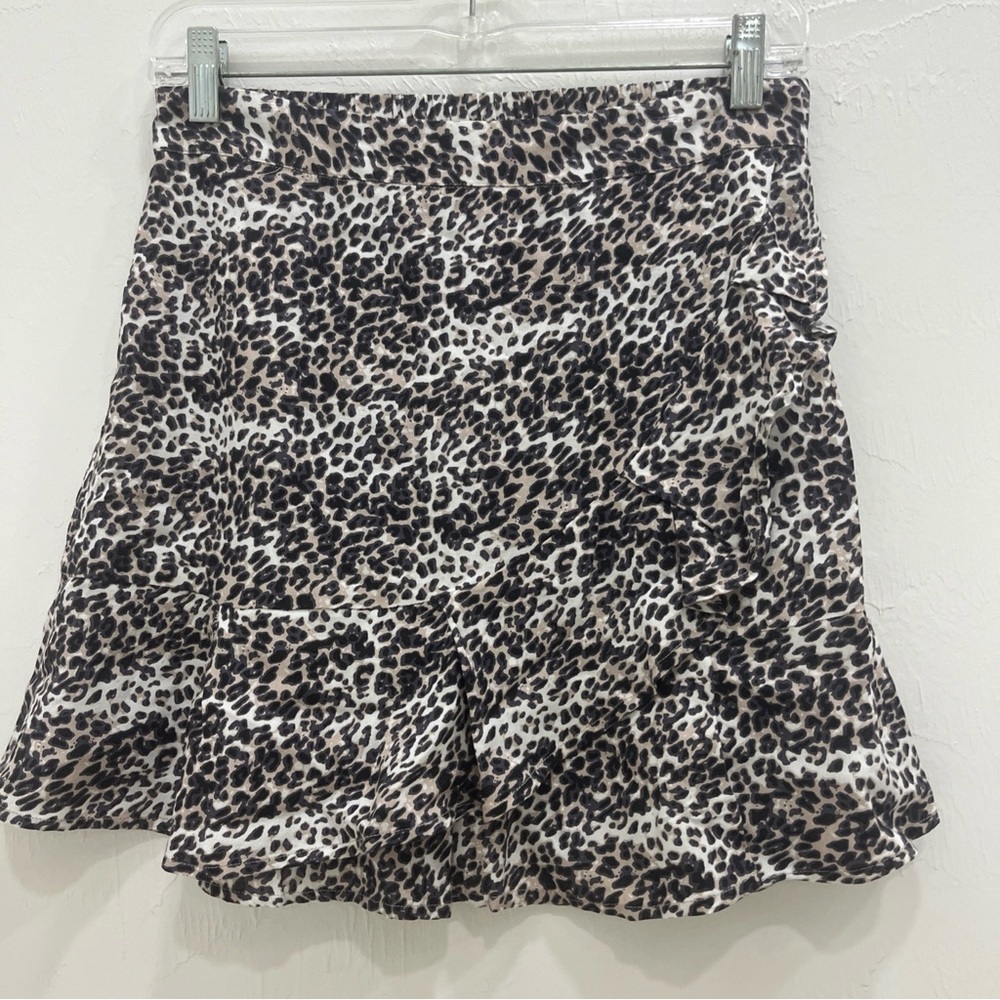 Sim & Sam Leopard Print Ruffle Front Womens Skirt Size‎ M-